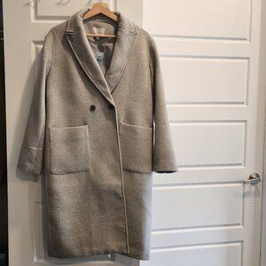 NWT LOFT XXS Petite Twill Patch Pocket Coat Size Light Grey